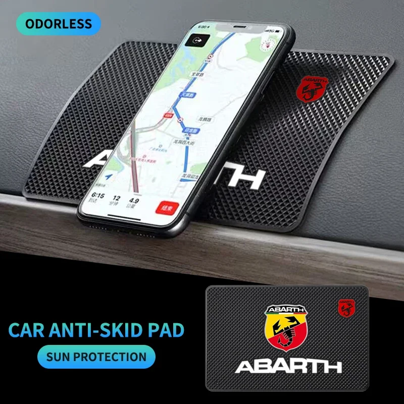 Car PVC Anti Slip Mat Phone Holder Automobiles Interior Dashboard Non-Slip For Abbas Abarth Punto 124/125/500 Stilo Ducato Car