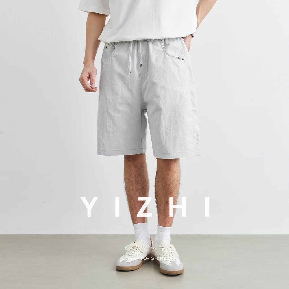 Men's Fashion Casual Shorts 2025 Summer New Thin Cool Imitation Denim Fabric Cotton Wide Leg Shorts Men's Shorts