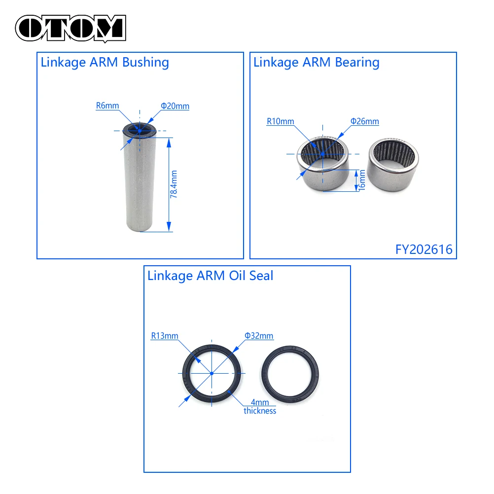 OTOM Motorbike Triangle Lever Linkage ARM Maintenance Kit Bearing Oil Seal Bushing Care Parts For KAWASAKI KX250F KX450F KLX450R