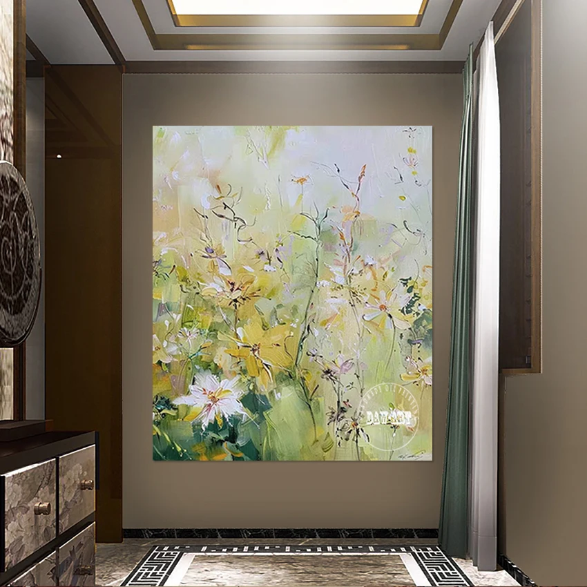 Abstract Flowers Oil Paintings Canvas Art Picture Acrylic Textured High Quality Bedroom Wall Decoration Frameless As A Gifts