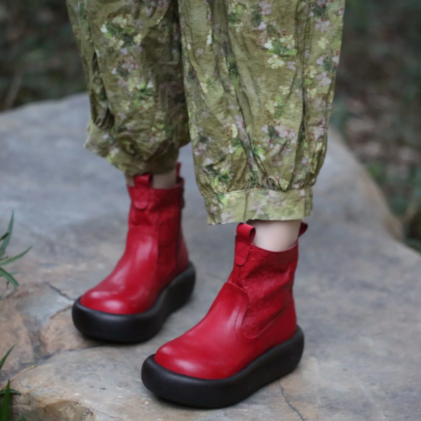 

Ботильоны Birkuir в стиле ретро, женские ботильоны на молнии на плоской платформе 6,5 см, женские ботильоны на толстом каблуке, зимние плюшевые зимние ботинки из натуральной кожи