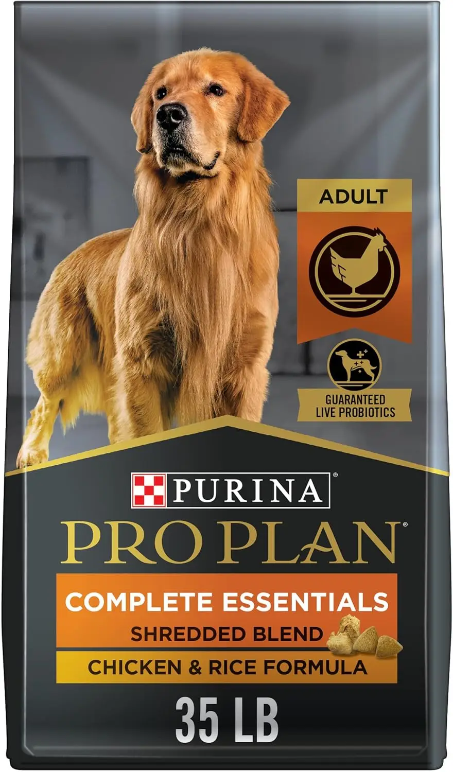 Purina Pro Plan Complete Essentials Mezcla triturada Comida para perros con pollo y arroz Fórmula seca con probióticos para perros - 35 lb. Bolsa