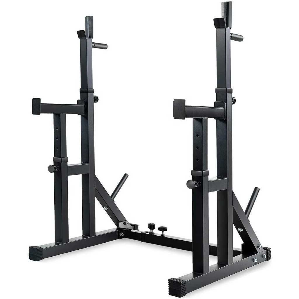 

2024 Gym Fitness Equipment Deluxe Adjustable Squat Rack With Weight Bench