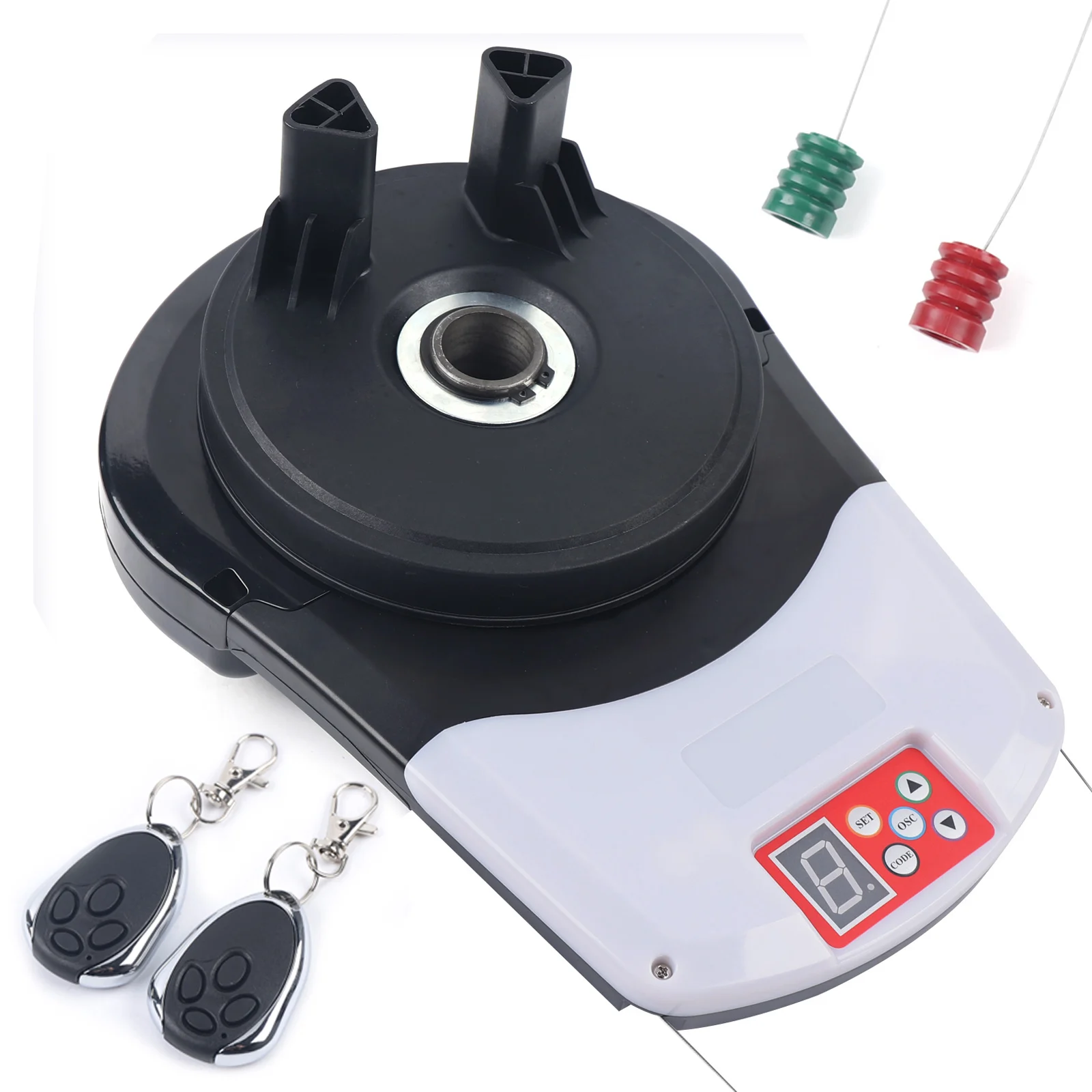 DC24V Motor Automatic Garage Roll Up Roller Door Opener Motor + 2 Remote Control Motor 100W for Garage Warehouse Store Parking