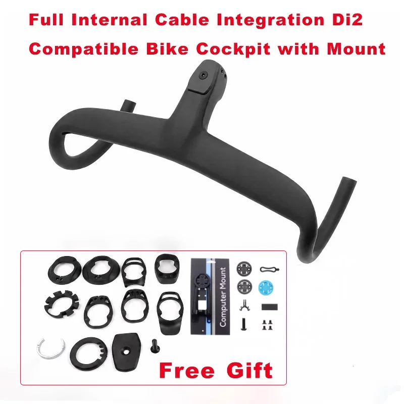 No No Logo 360mm Carbon Road Bicycle Handlebar with Full Internal Cable Integration Di2 Compatible Bike Cockpit System Including Mo - Aliexpress Deal