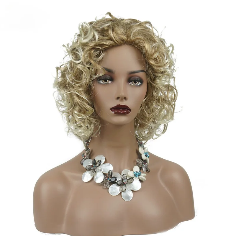 

New Women Wavy Curly Wig Ladies Hair Wig Short Brown Wigs
