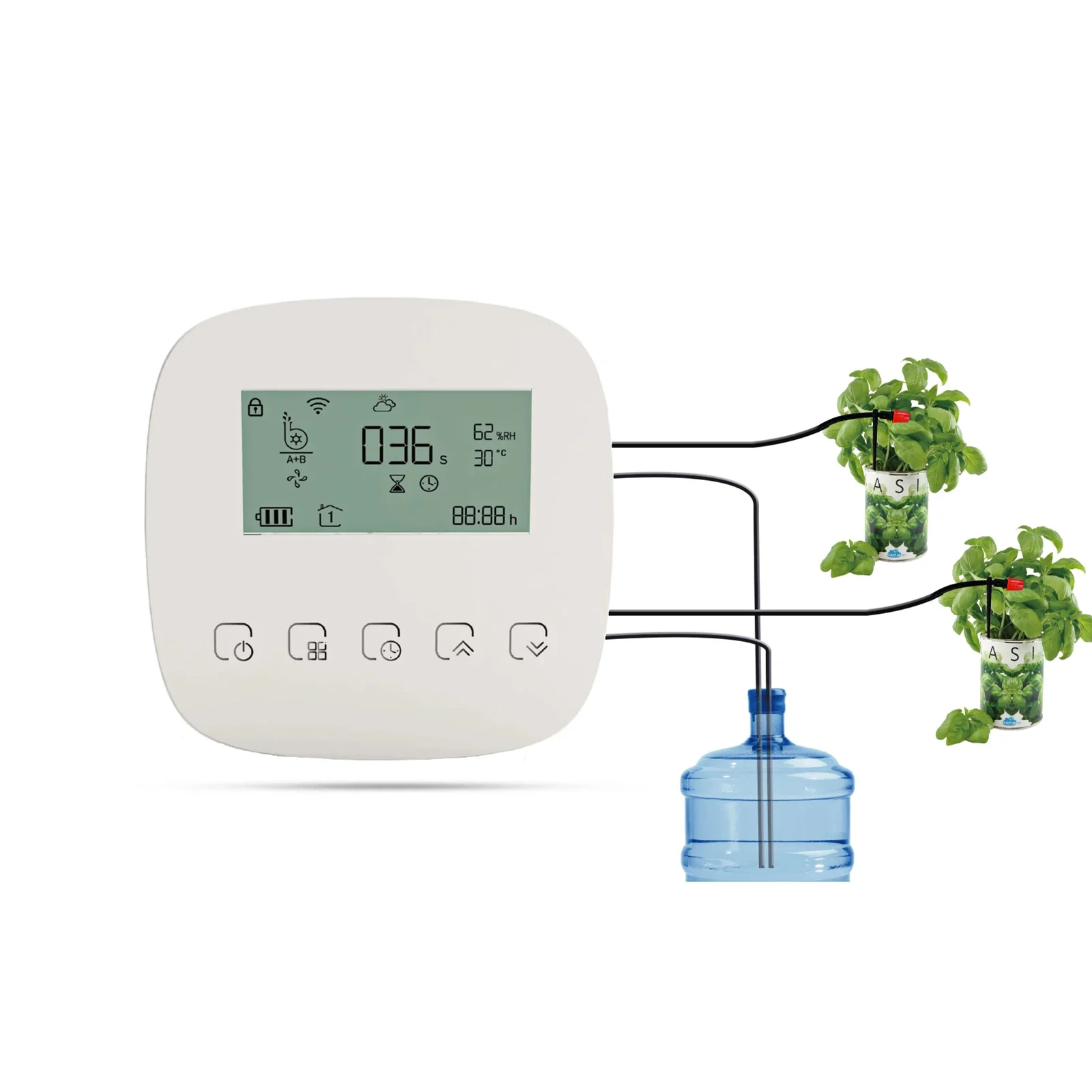 Automatic Watering System Watering Device Dual Pump System WiFi/ Voice/ Manual Control Programmable Watering Time Solar Panel