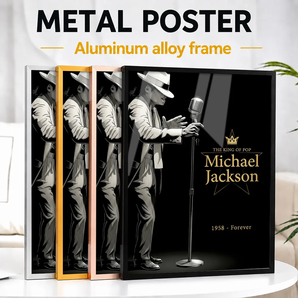Michael Jackson King Of Pop Tribute Framed Metal Print Customized Artist Legacy Wall Art For Singer Fans Decorating Music Room