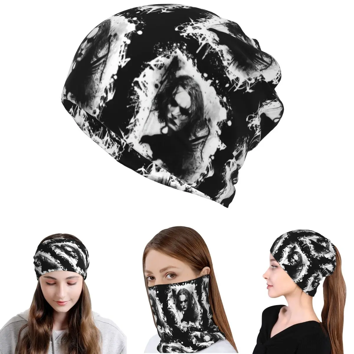 Eric Draven The Crow Bandana - Pañuelo para el cuello, bufanda cálida para ciclismo, gorro unisex para adultos, para todas las estaciones
