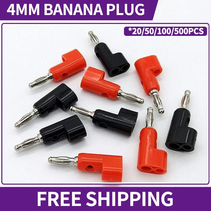 4mm Stackable Solderless Banana Plugs Quick Connect Lantern Banana Plug Black/Red/Green/Yellow/Blue for Multimeter Test