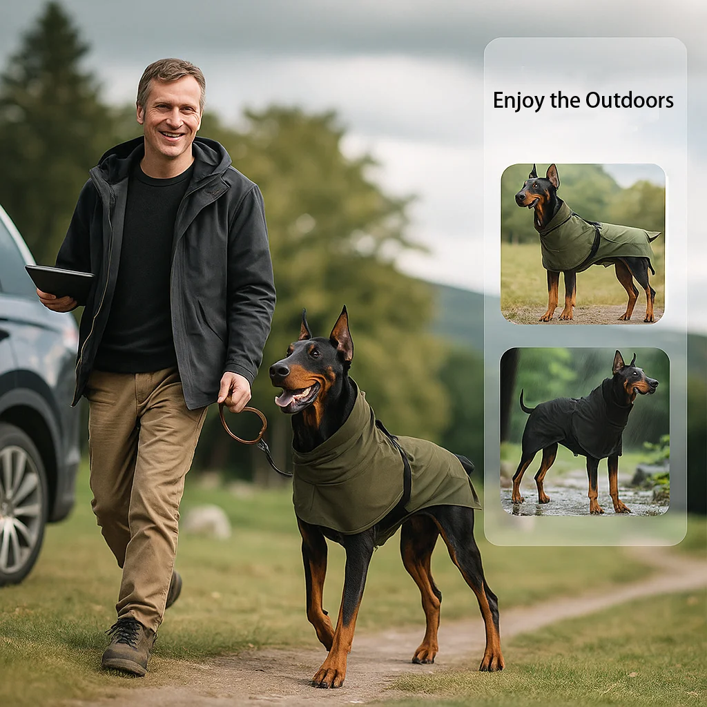 

Dog clothes pet jacket waterproof and rainproof outdoor weather and rain dual-purpose clothing large dog pet trench coat