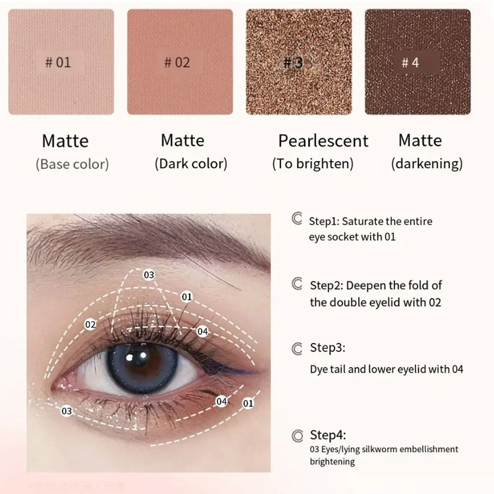 Tragbare Highlight Lidschatten-Palette langlebige Erdton Perl glanz Augen platte aufhellen rosa braun matt Lidschatten Mädchen