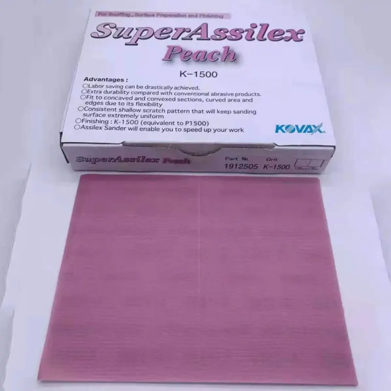 Imagem -02 - Sauper Assilex Japão 25pc Kovax Retangular Polimento Seco Lixa Super Fina Laca Abrasiva Hardware Automotivo Carro