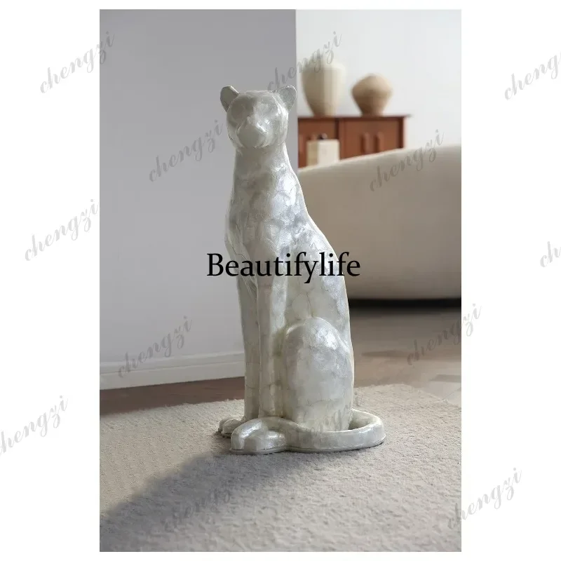 Shell leopard ornament art decoration home entrance floor feng shui ornament