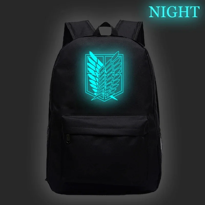 

Mochilas Attack on Titan Luminous Backpack Women Men Travel Bags School Bags Schoolbag Hiking Backpack Students School Rucksack