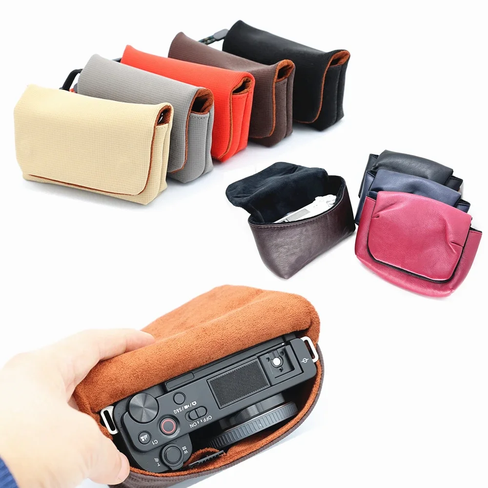 

For Canon Nikon Sony Fujifilm X100 VI ZV1 RX100 LX100 Faux Fur / PU Soft Camera Bag Clutch Handbag Case Pouch Sleeve Protector