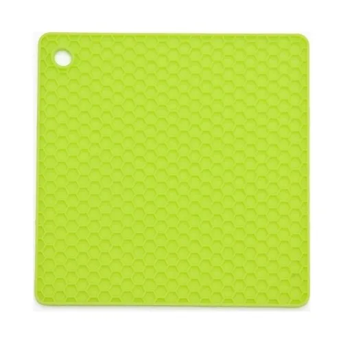 Evvehediyelikeşya Silicone Thick Green Square Teapot Pot Coaster Pad Trivet