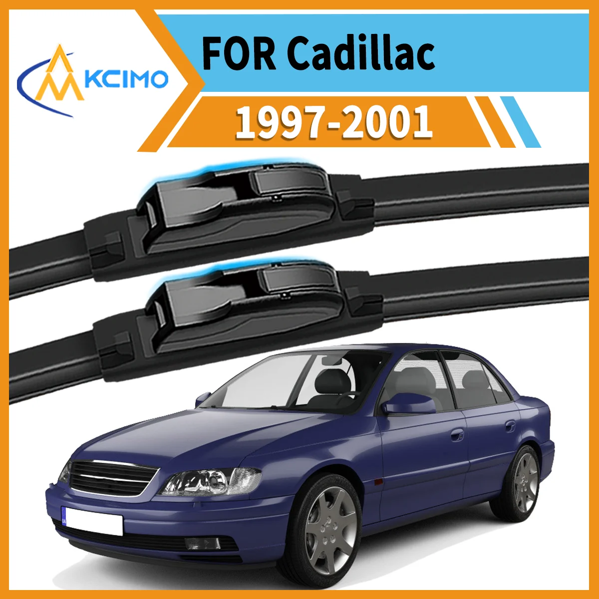 Essential Safety Duo 2 - Escobillas Limpiaparabrisas Delanteras para Cadillac Catera 1997-2001, Visión Clara Durante Todo el Año y Funcionamiento Silencioso y sin Manchas