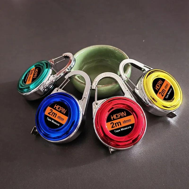 NEW 1pc Mini Keychain Tape Measure 2m Steel Tape Measure Delicate Small Steel Ruler Multipurpose Steel Tape Measure Gift Ruler