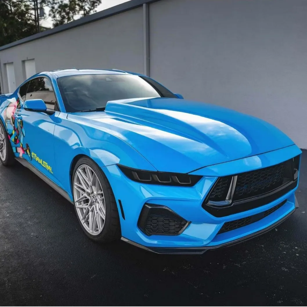 Extended Carbon Fiber Engine Hood for 2024 + Ford Mustang Modifiers