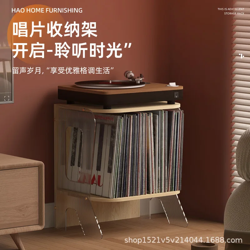 Desktop Record Player Placement Cabinet Acrylic Storage 12 Inch Vinyl Record Finishing Rack CD Display Display