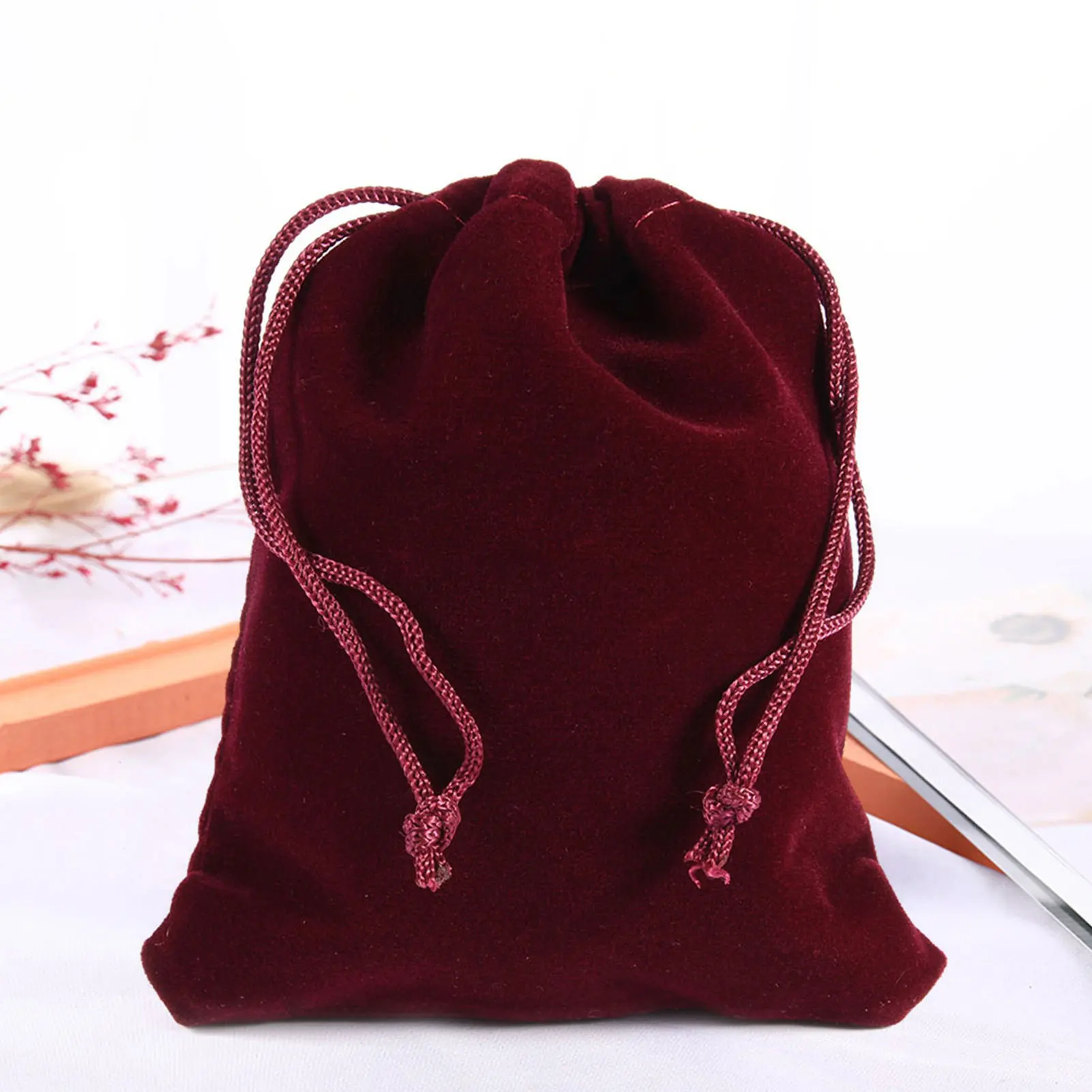 10Pcs Soft Velvet Gift Bags - Thicken Drawstring Storage Pouches, for Jewelry Crystal Coins Tarot Di