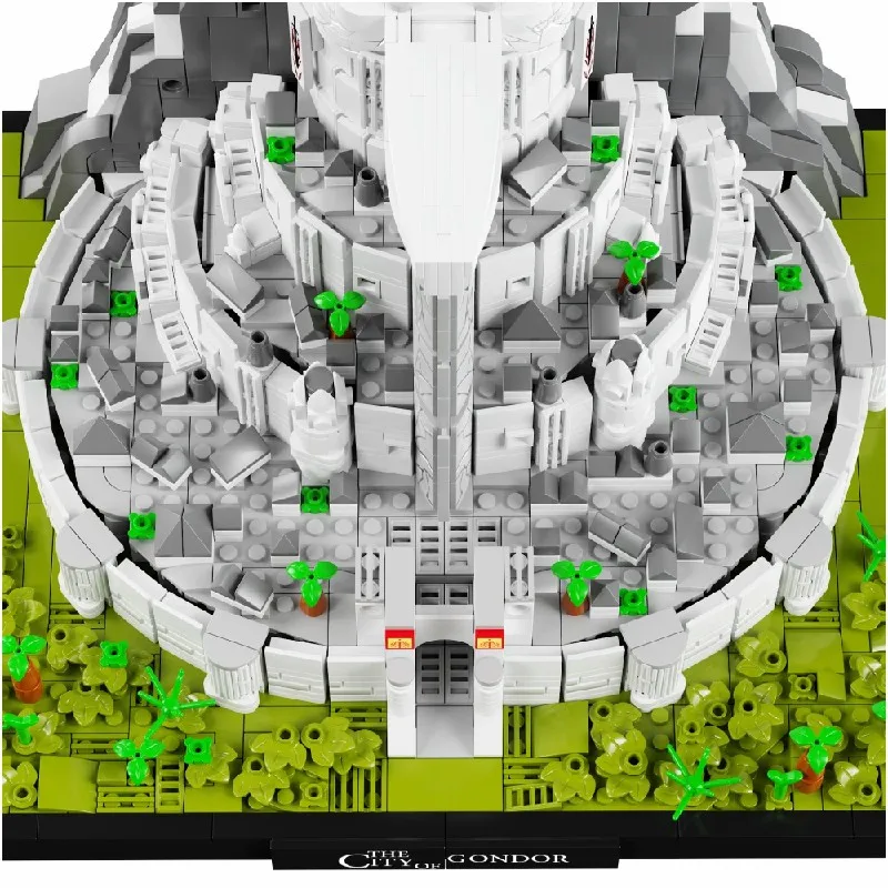2211 pçs anéis de filme minas cidade branca tirith blocos de construção vista rua castelo arquitetura modular modelo quebra-cabeça brinquedos presentes do miúdo