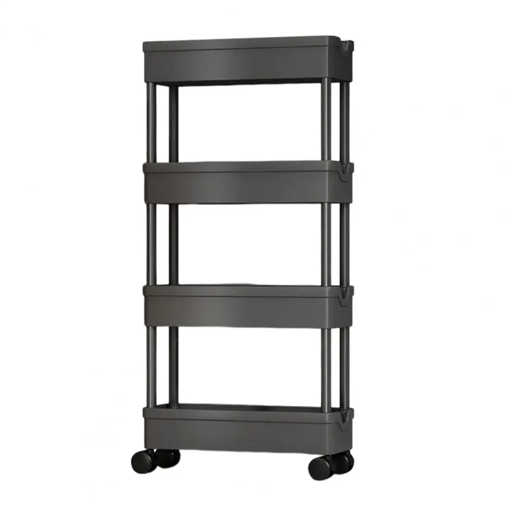 Kitchen Storage Cart Four-tier Rolling Cart Versatile 4-tier Rolling Cart with 360-degree Wheels for Kitchen Bathroom for Narrow