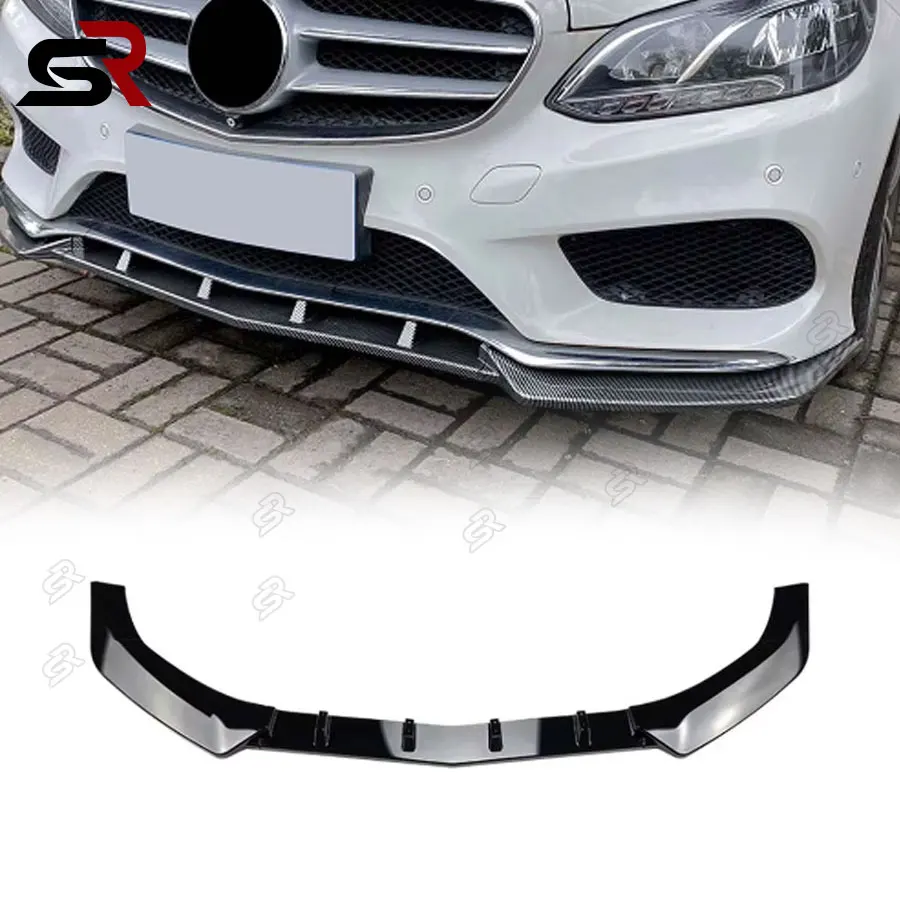

2010-2016 Parachoques delantero para Mercedes Clase E W212 Sport modelo E260 E300 , divisor Canard 3 piezas ABS, negro brillante