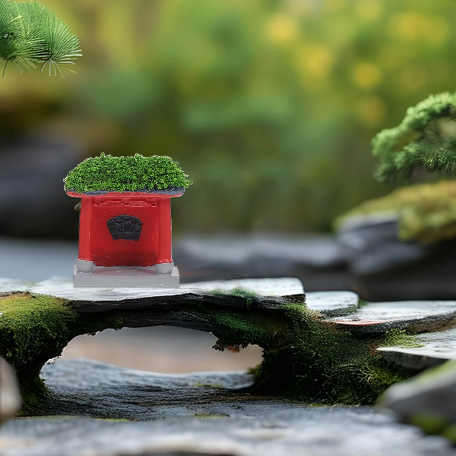 

4 Ancient Building Pavilion Bridge Rockery Lifelike Mini Landscape Figures Durable Decorative Garden Statue Terrarium Bonsai