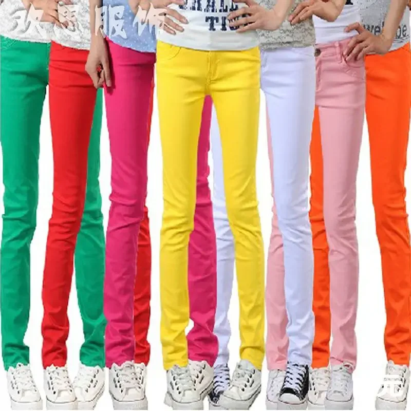 

2023 Spring Summer Women New Thin Candy-colored Pants Female High Waist Casual Trousers Ladies Skinny Slim Pencil Pants R26