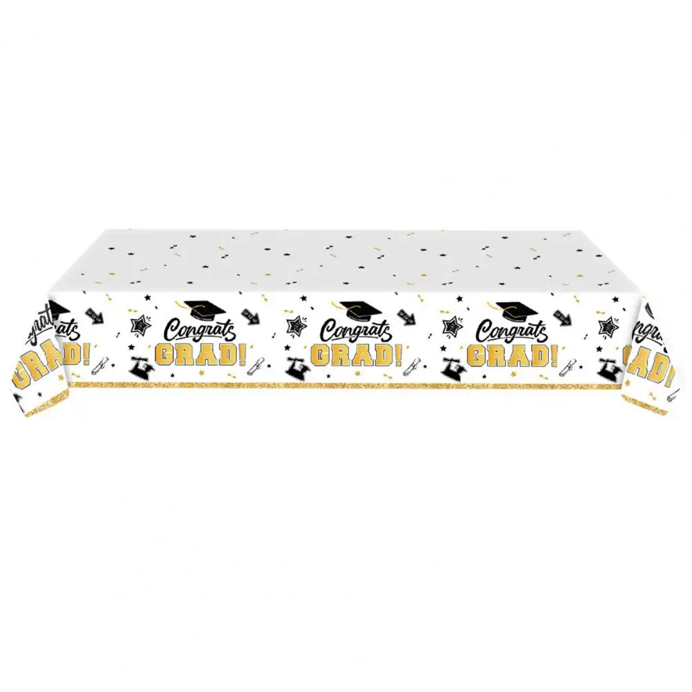 Disposable Graduation Tablecloth Graduation Party Tablecloth Celebrate with Style Plastic Rectangular Cover for Graduation