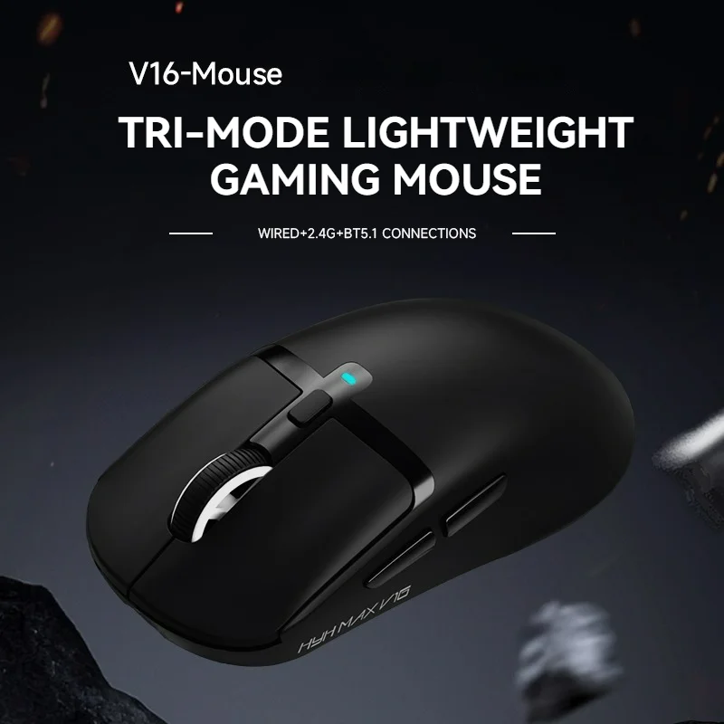 Leichte Gaming-Maus PAW3311, Tri-Mode-Verbindung, 22000 DPI, 1000 Hz, makroprogrammierbare maßgeschneiderte Maus