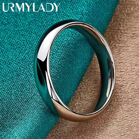 URMYLADY Fine 925 Sterling Silver Smooth 7-10# Ring For Women Wedding Engagement Fashion Charm Jewelry