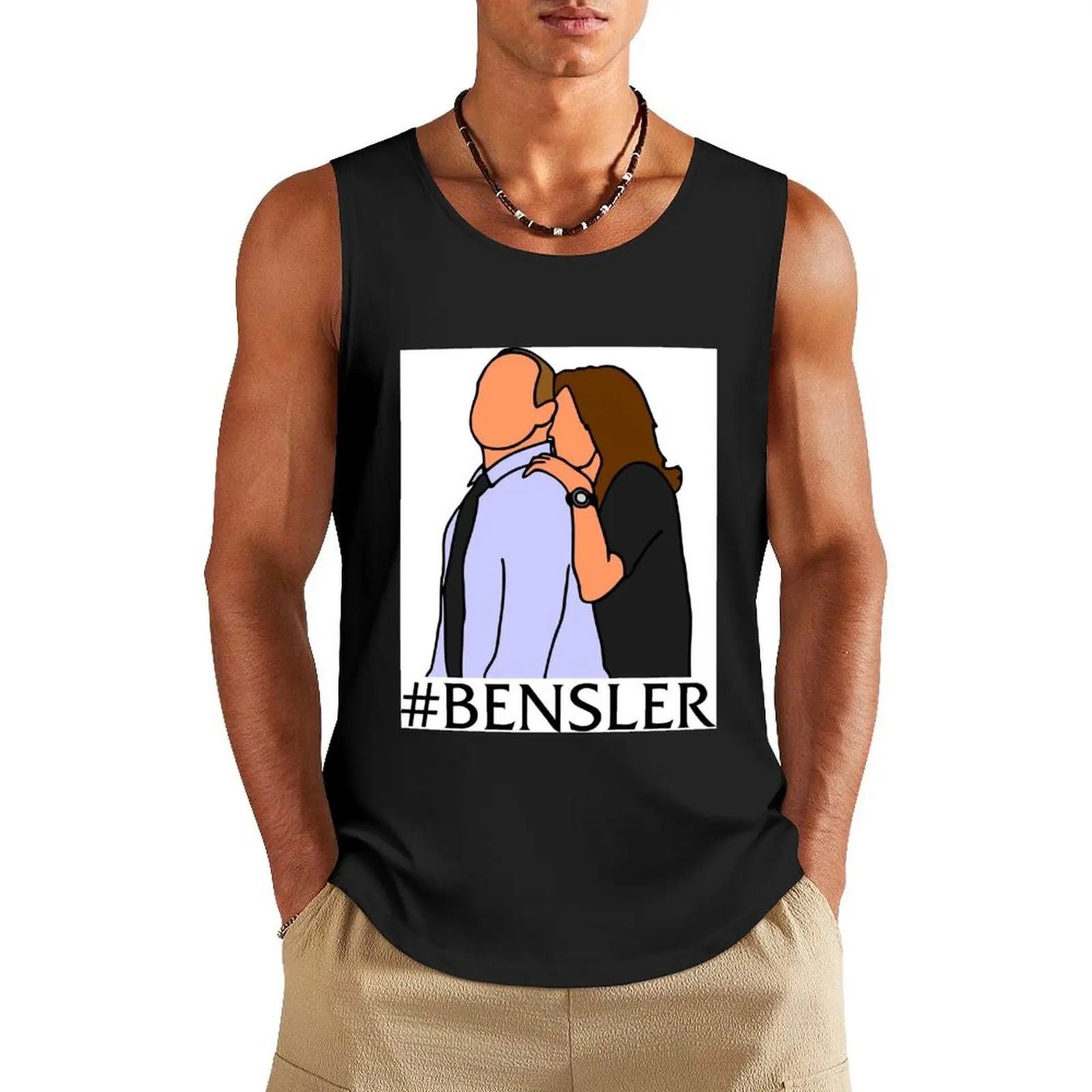 Bensler Cartoon Art Tank Top cute tops men clothings