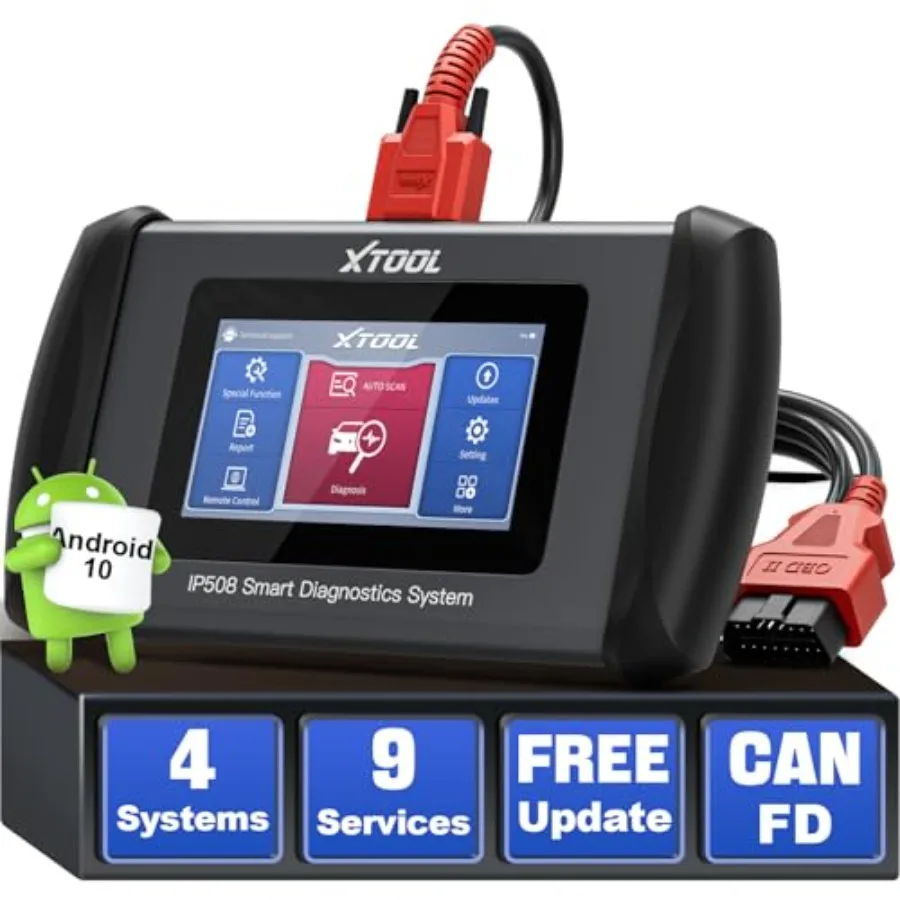 

OBD2 Scanner IP508, 9 Services, Scan Tool for ABS Bleed, EPB, BMS, Oil Reset, Throttle Relearn, ABS SRS Transmission Car Diagno
