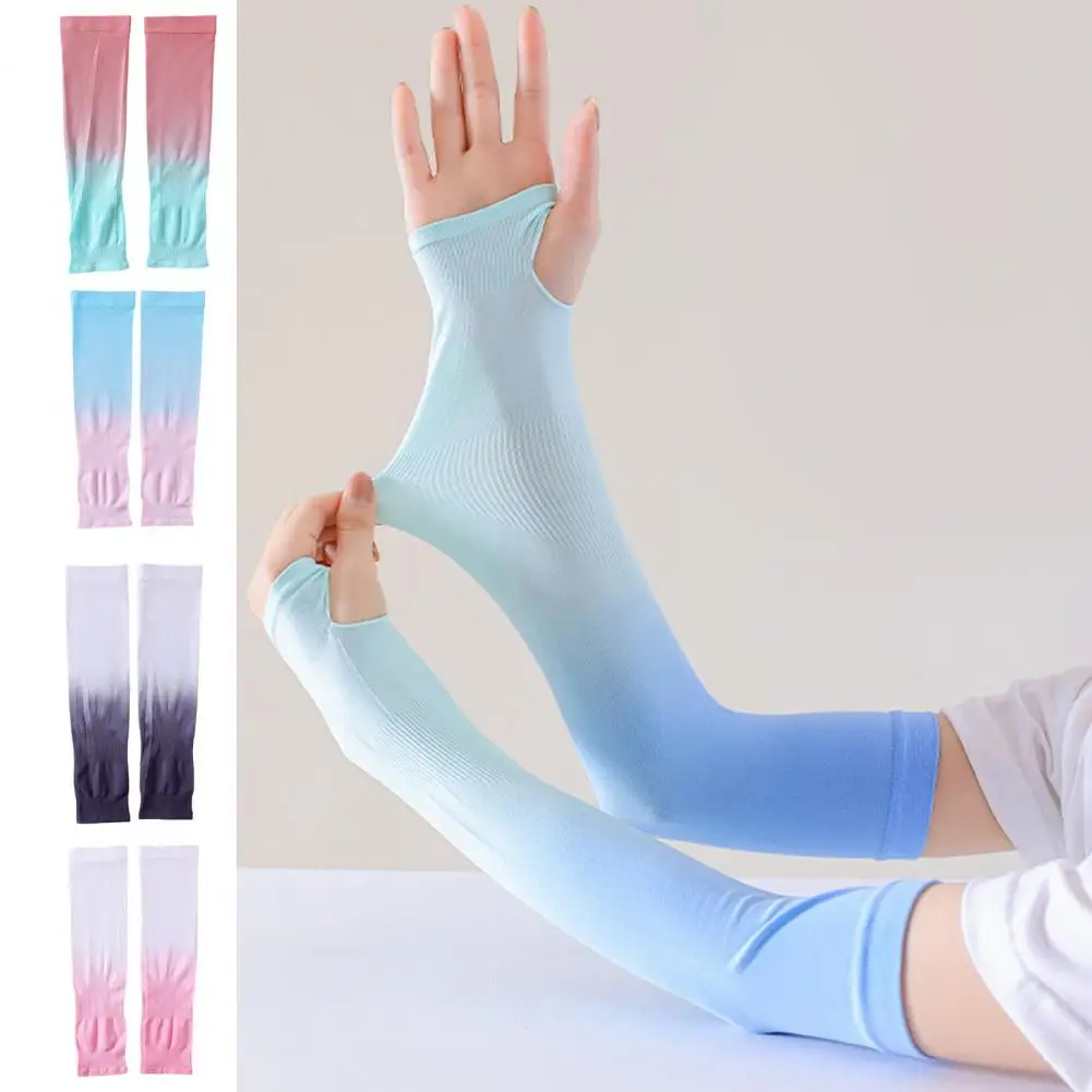 1 Pair of Breathable Sun Protection Sleeves Gradient Color- Breathable & UV Protective Gear for Driving Outdoor Adventures