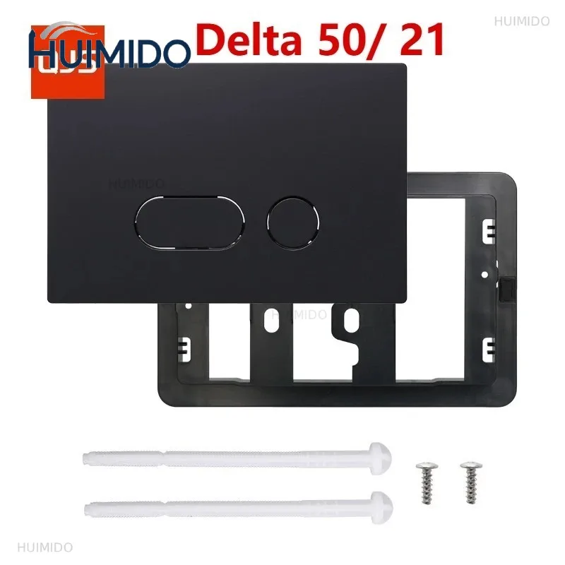 Delta 21 Actuator Flush panel for Geberi-t DELTA 50 Series Concealed Cistern, Toilet Button,Concealed Water Tank palte (Black)