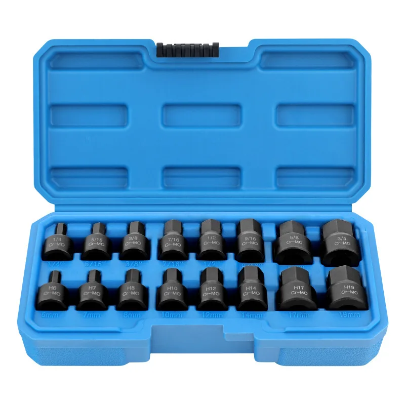 16 Piece Set of 3/8 Metric Inch System Hexagonal Socket Integrated Screwdriver Set Special Hexagonal Socket For Electric Wrench