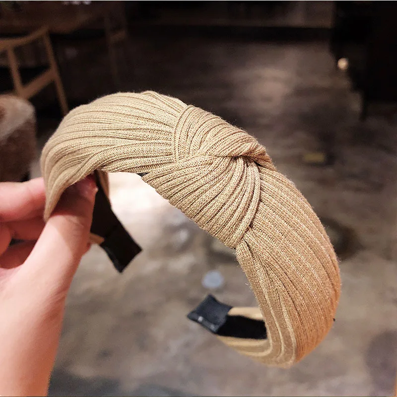 Women\'s Printed Fabric Headbands Knotted Hairband for Women Hair Accessories Girl Hair Bands Stripe Head Wrap Korean