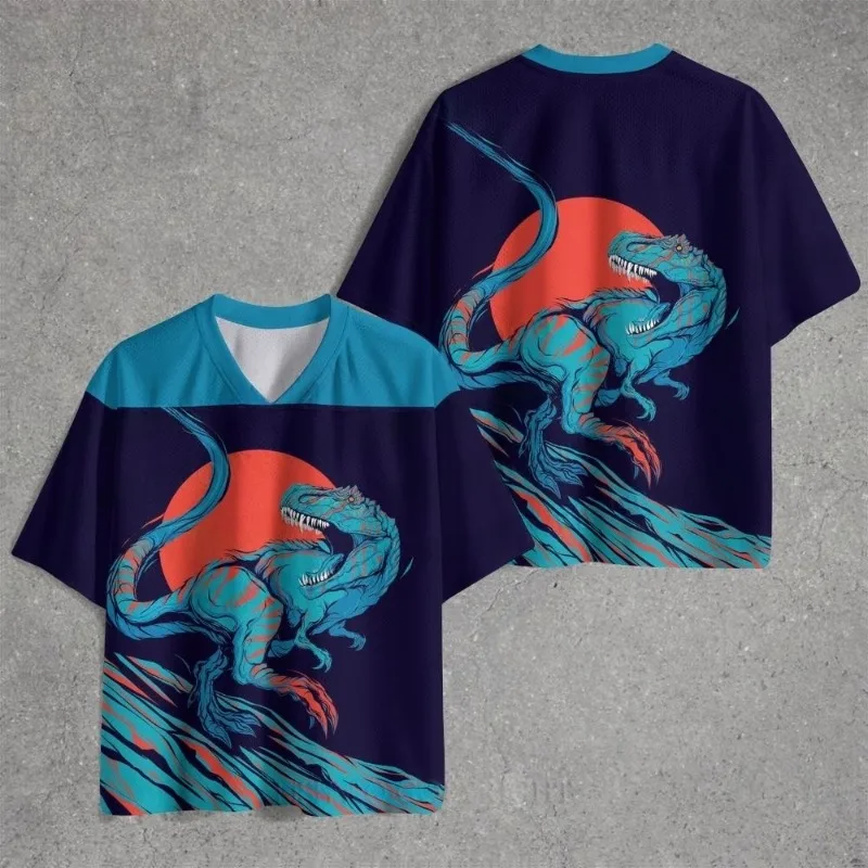 2026 New Jersey Sport-Kurzarm-T-Shirt, V-Ausschnitt Kurzarm-T-Shirt, Y2K Sportmode 3D-gedrucktes schnelltrocknendes Trikot