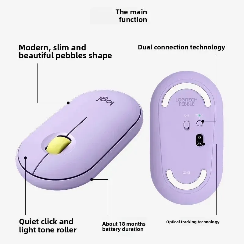 Souris à galets Logitech M350 Bluetooth 2.4GHz souris sans fil double mode souris Bluetooth silencieuse