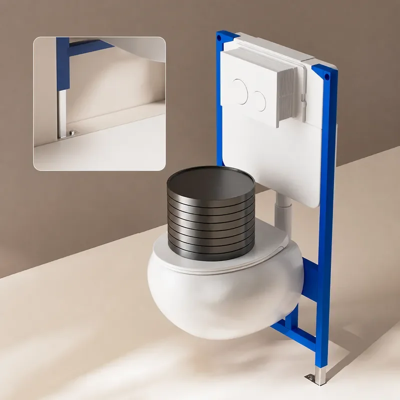 Wall Mounted Toilet Egg Shaped Hanging WC for Small Apartment Bathroom Concealed Cistern Wall Discharge Suspended Commode