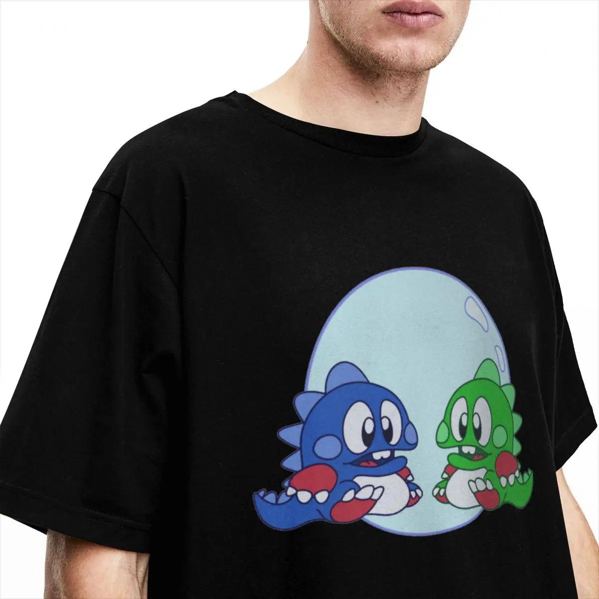 Arcade Game Bubble Bobble Merch Shirt for Men Women Vintage Pure Cotton T Shirt Round Collar Short Sleeve Big Size Tops