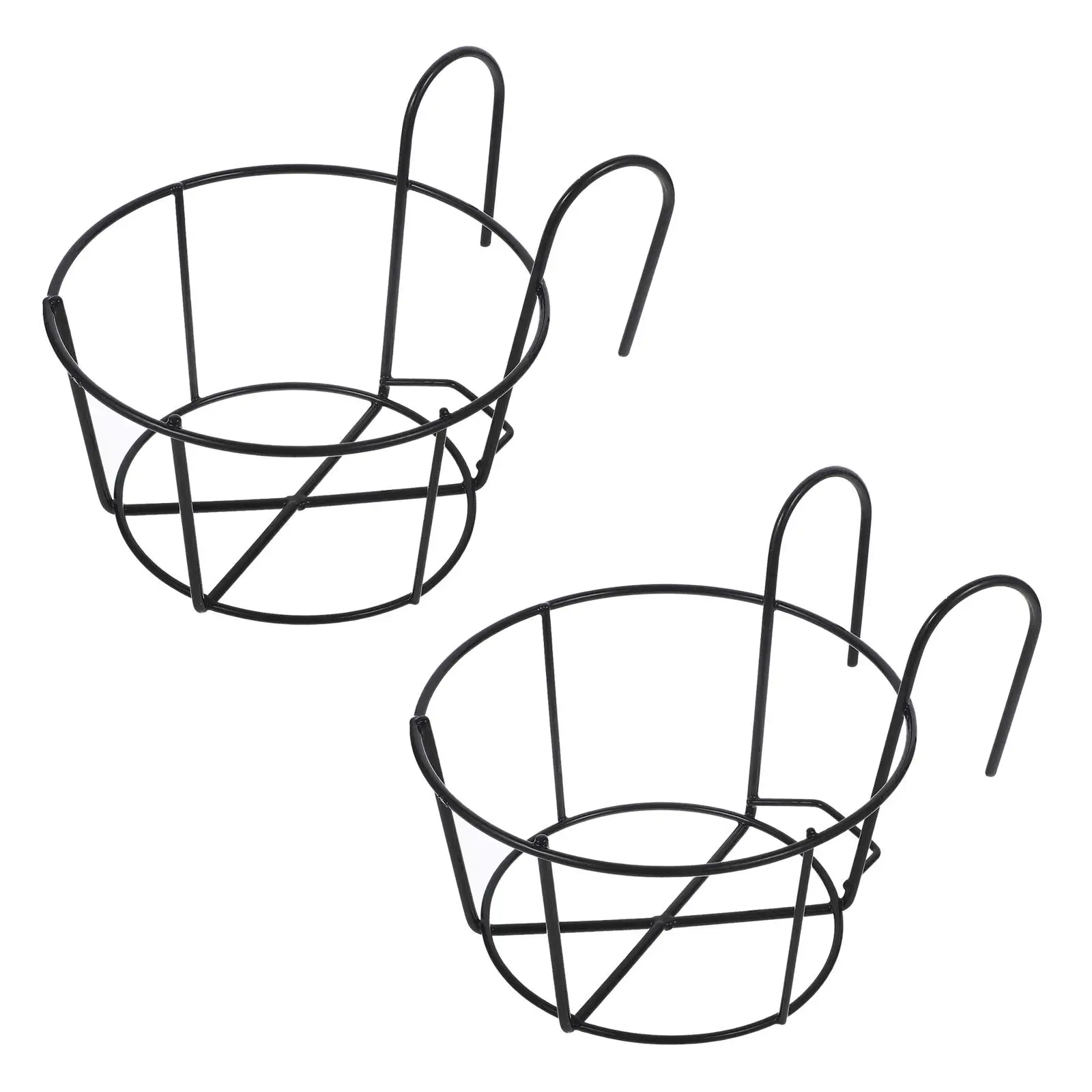 

2 Pcs Hanging Flower Stand Railing Basket Indoor Plant with Wheels Hook Bonsai Pot Holder Shelf