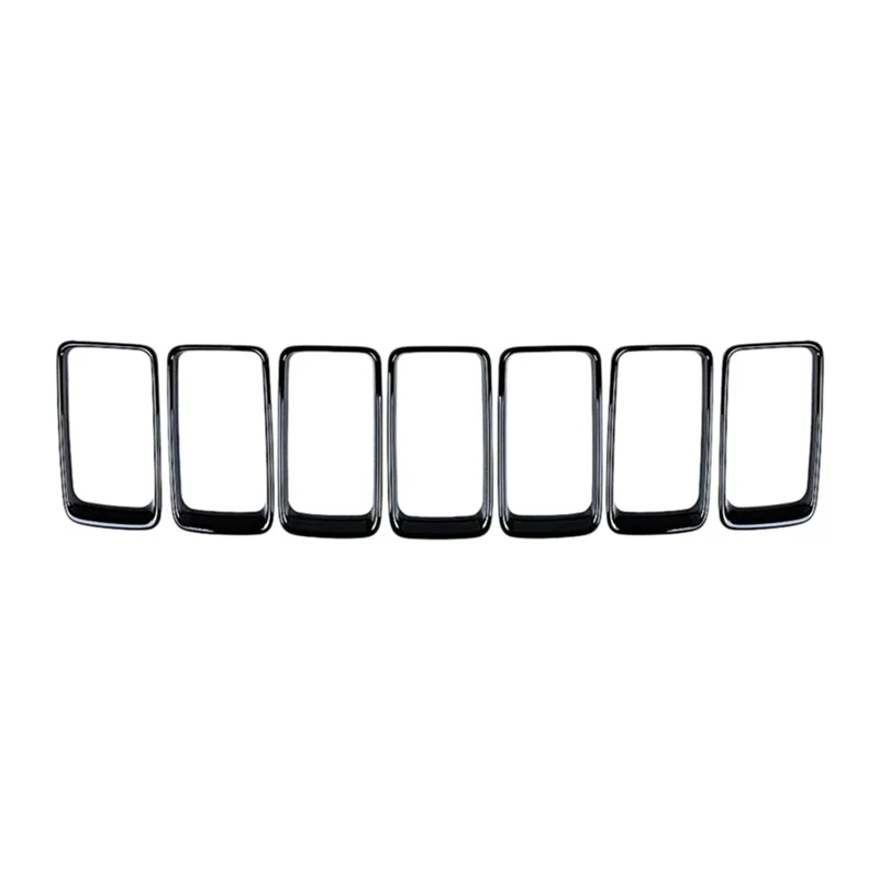 

7PC Gloss Black Grill Ring Front Grille Inserts Cover Trim Kit For Jeep Grand Cherokee 2014-2016-ABQF