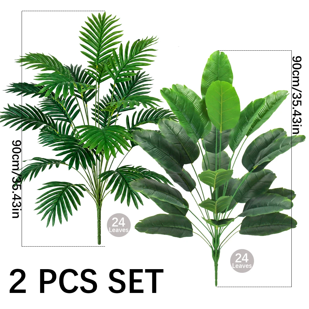 Künstliche Pflanzen mit 24 Blättern, Areca-Palmen, Bäume im Topf, Kunststoff, grün, künstlicher Pflanzenbaum, Bonsai für Zimmer, Zuhause, Innen- und Außendekoration