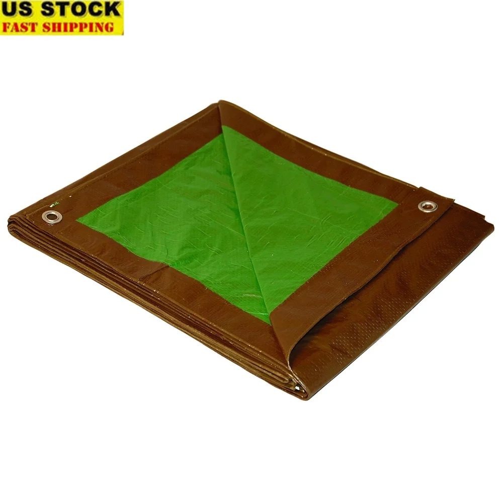 

Сверхмощный водонепроницаемый полиэтиленовый брезент, двусторонние втулки 6x8 футов, усиленный подол, промышленный чехол для хранения в саду и кемпинге