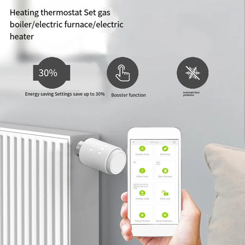 Tuya Smart Zigbee Radiator Actuator Thermostatic Radiator Valve App Remote Temperature Controller Support Alexa Easy Install