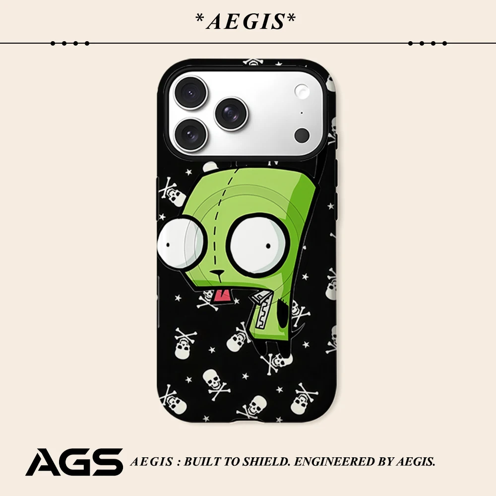Anime I-Invader ZimS Handyhülle für Magnetische Handyhülle für iPhone 17 16 15 14 13 Pro Max Plus Einzel- und Doppelschichtige Robuste Hülle
